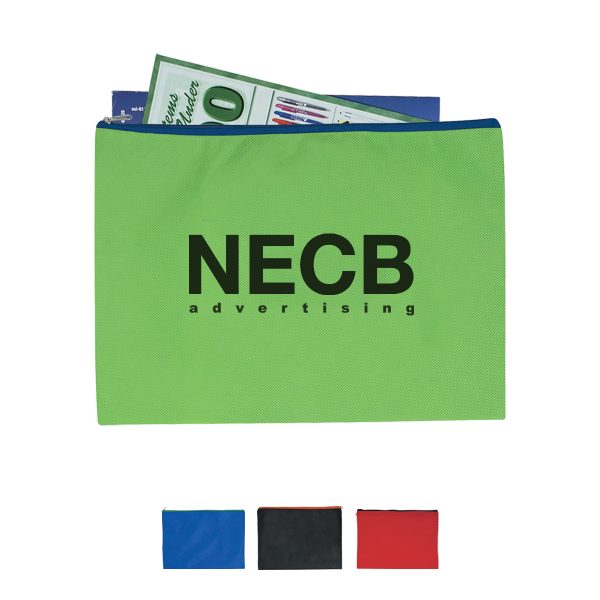 Non-Woven Document Sleeve With Zipper Eco Friendly Bag