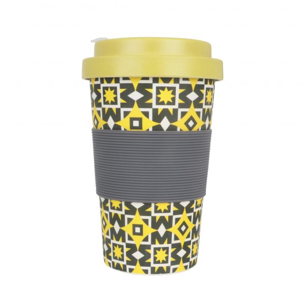 400ml Reusable Hot Cold Bamboo Coffee Cup with Screw Lid